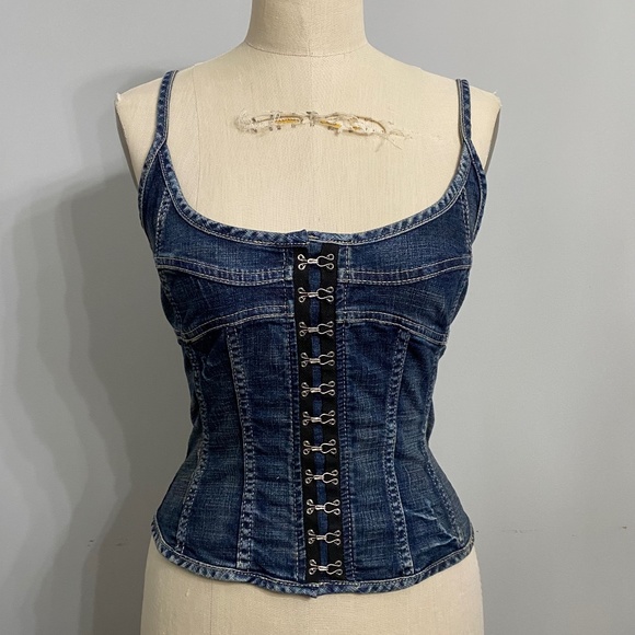 STEFANEL JEANS DENIM BUSTIER - Picture 1 of 6